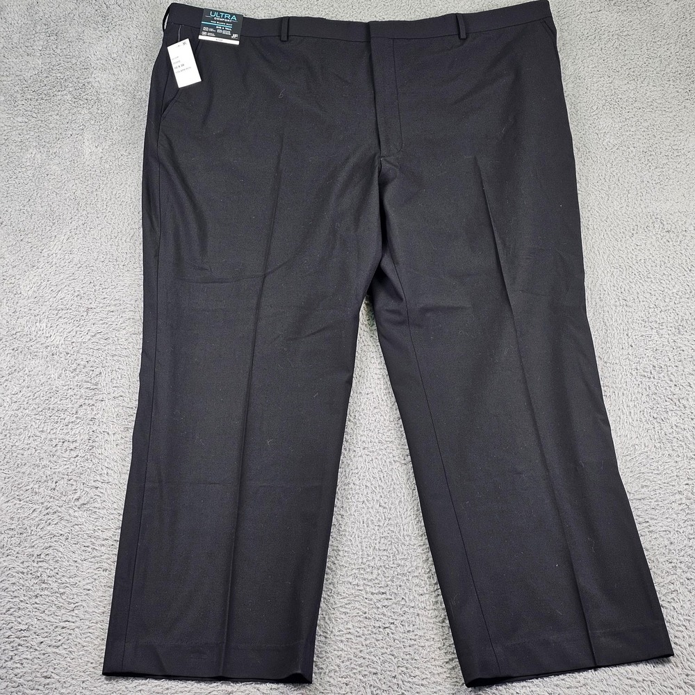 JF‎ J.Ferrar Suit Pants Mens 52x30 Black Ultra Comfort Stretch Big & Tall Dress